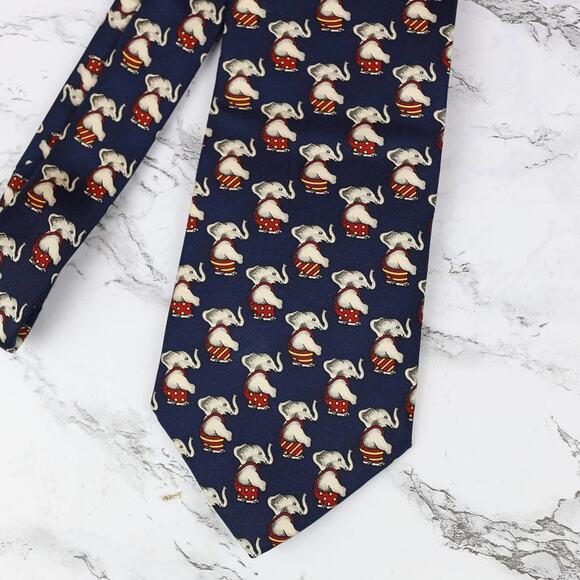 Brooks Brothers Maker Men's Necktie Tie 57 x 3.75 100% Silk Elephant Blue USA - Picture 2 of 3